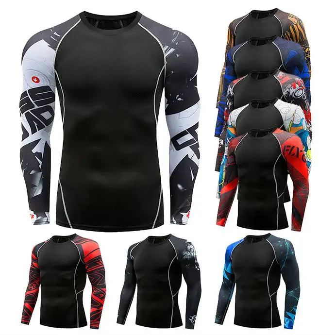 Men's sports breathable quick drying tight fitting clothes with skull tattoo pattern, long sleeved T-shirt, fitness running
Men's sports breathable quick drying tight fitting clothes with skull tattoo pattern, long sleeved T-shirt, fitness running