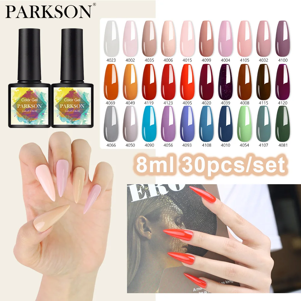 Parkson 8ml 30pcs Nude Pink Gel Nail Polish Kit Glitter Sparkle Gel Lacquer Manicure Set Burgundy Tone UV LED Soak Off Varnish
Parkson 8ml 30pcs Nude Pink Gel Nail Polish Kit Glitter Sparkle Gel Lacquer Manicure Set Burgundy Tone UV LED Soak Off Varnish