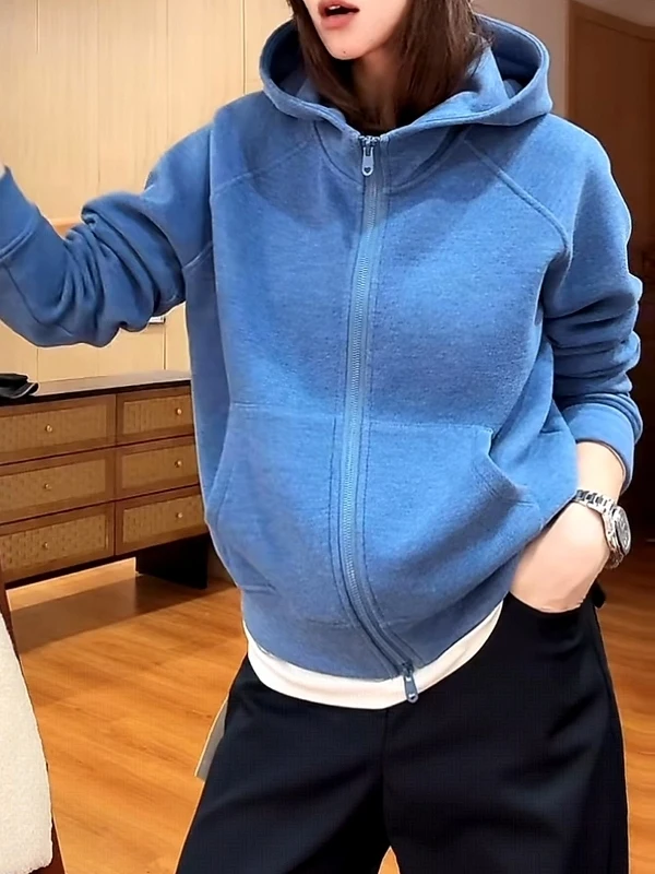 Loose Long Sve Zipper Cardigan Hoodie Women's plus Size Spring 2026 Korean Sle Comfortable Casual Sle Hooded Jaet
Loose Long Sve Zipper Cardigan Hoodie Women's plus Size Spring 2026 Korean Sle Comfortable Casual Sle Hooded Jaet