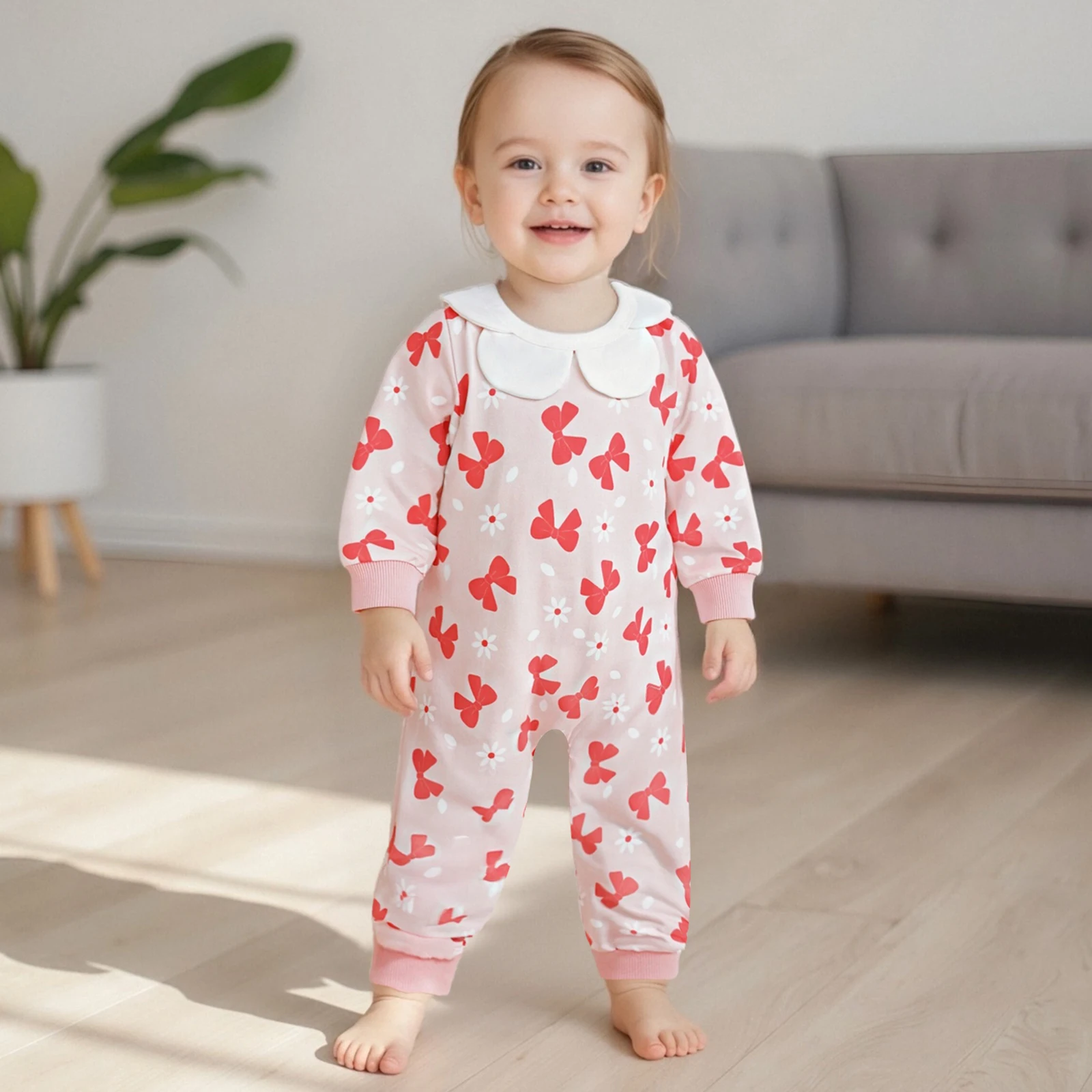Baby Autumn Clothing Girls Fall Romper Bow Floral Print Long Sleeve Round Neck Full Length Jumpsuit Clothes
Baby Autumn Clothing Girls Fall Romper Bow Floral Print Long Sleeve Round Neck Full Length Jumpsuit Clothes