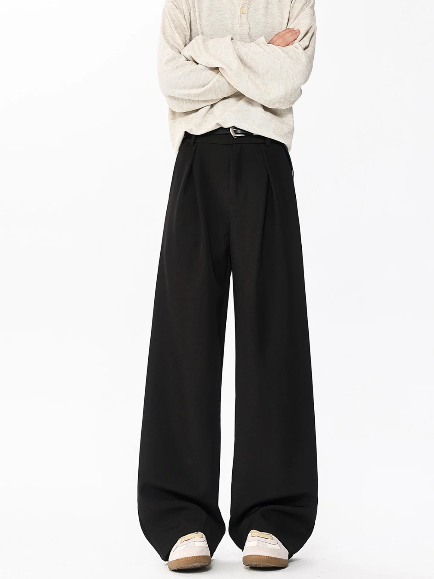 Men's A-Line Wide Leg Straight Cut Pants Extended Length Knife Pleat 3D Effect Casual Faion High Waist Trousers
Men's A-Line Wide Leg Straight Cut Pants Extended Length Knife Pleat 3D Effect Casual Faion High Waist Trousers