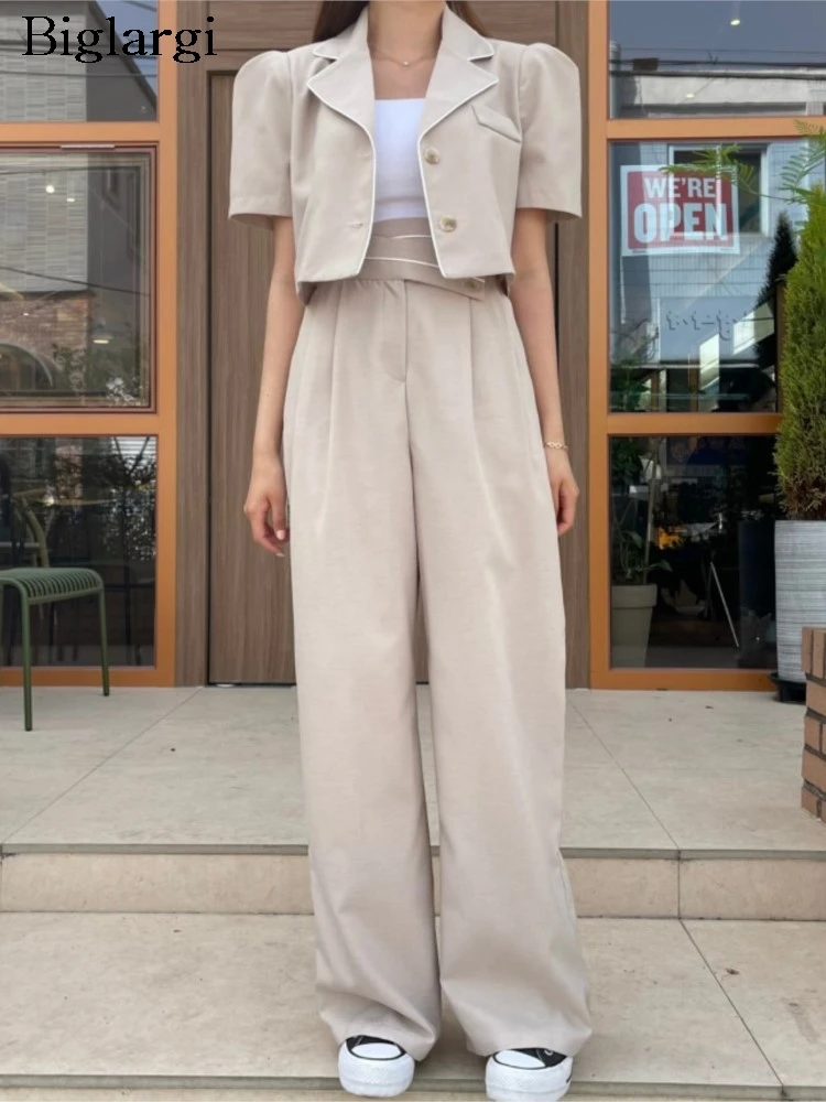 Summer 2 Two Piece Set Women Fashion Ladies Cropped Blazer Suit Coats High Waist Korean Style Loose Pleated Woman Wide Leg Pants
Summer 2 Two Piece Set Women Fashion Ladies Cropped Blazer Suit Coats High Waist Korean Style Loose Pleated Woman Wide Leg Pants