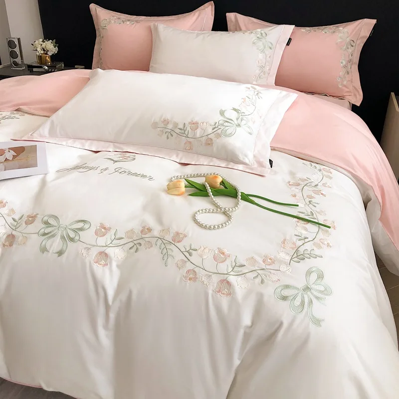 Embroidered All Cotton King Size Duvet Cover Set 220x240 Elegant Fresh Bedding Set 100% Cotton Skin Friendly Queen Bedding Sets
Embroidered All Cotton King Size Duvet Cover Set 220x240 Elegant Fresh Bedding Set 100% Cotton Skin Friendly Queen Bedding Sets