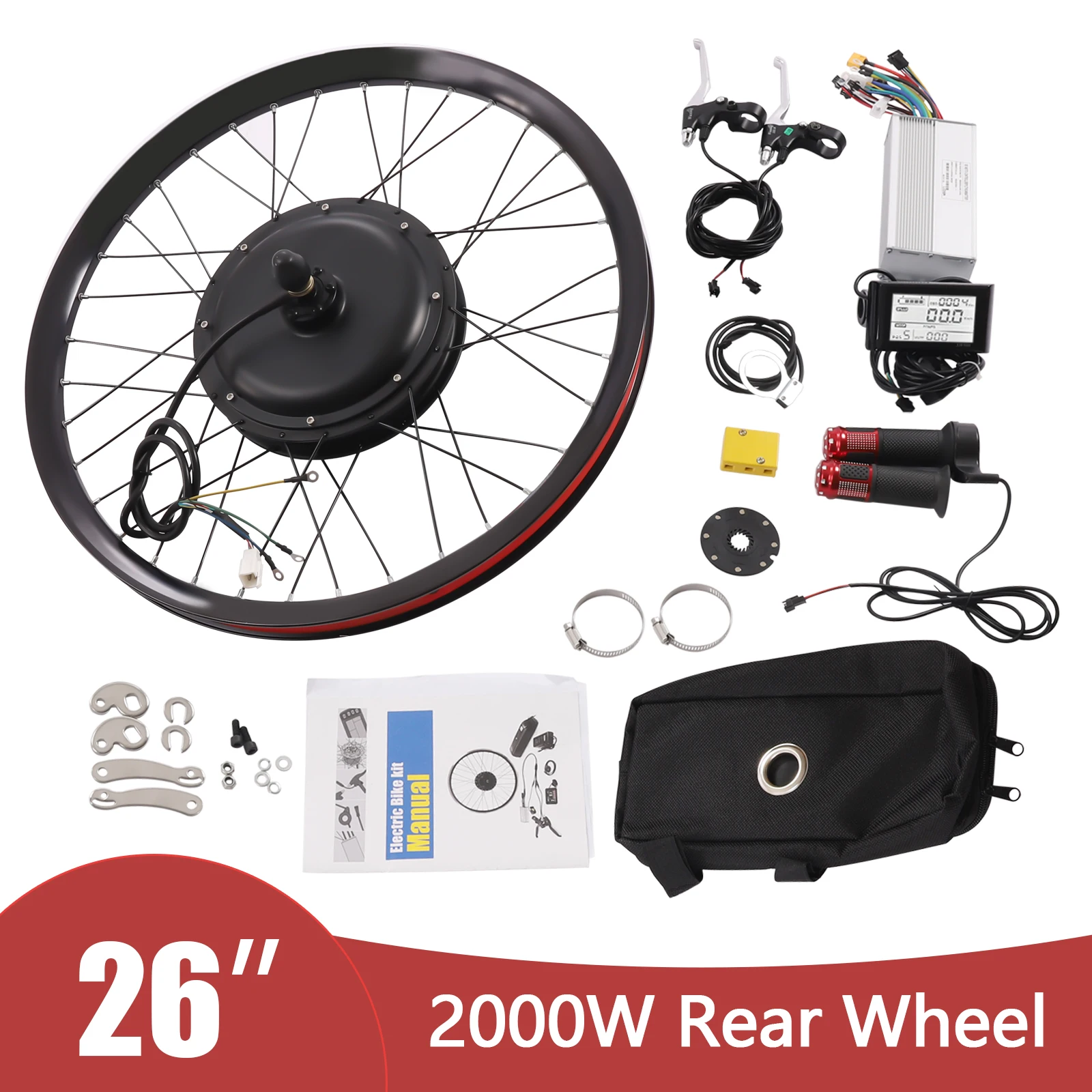Electric Bike Kit Electric Bicycle Wheels 26Inch 72V 2000W Aluminum Alloy Rear Wheel Motor Controller LCD Display Conversion Kit
Electric Bike Kit Electric Bicycle Wheels 26Inch 72V 2000W Aluminum Alloy Rear Wheel Motor Controller LCD Display Conversion Kit