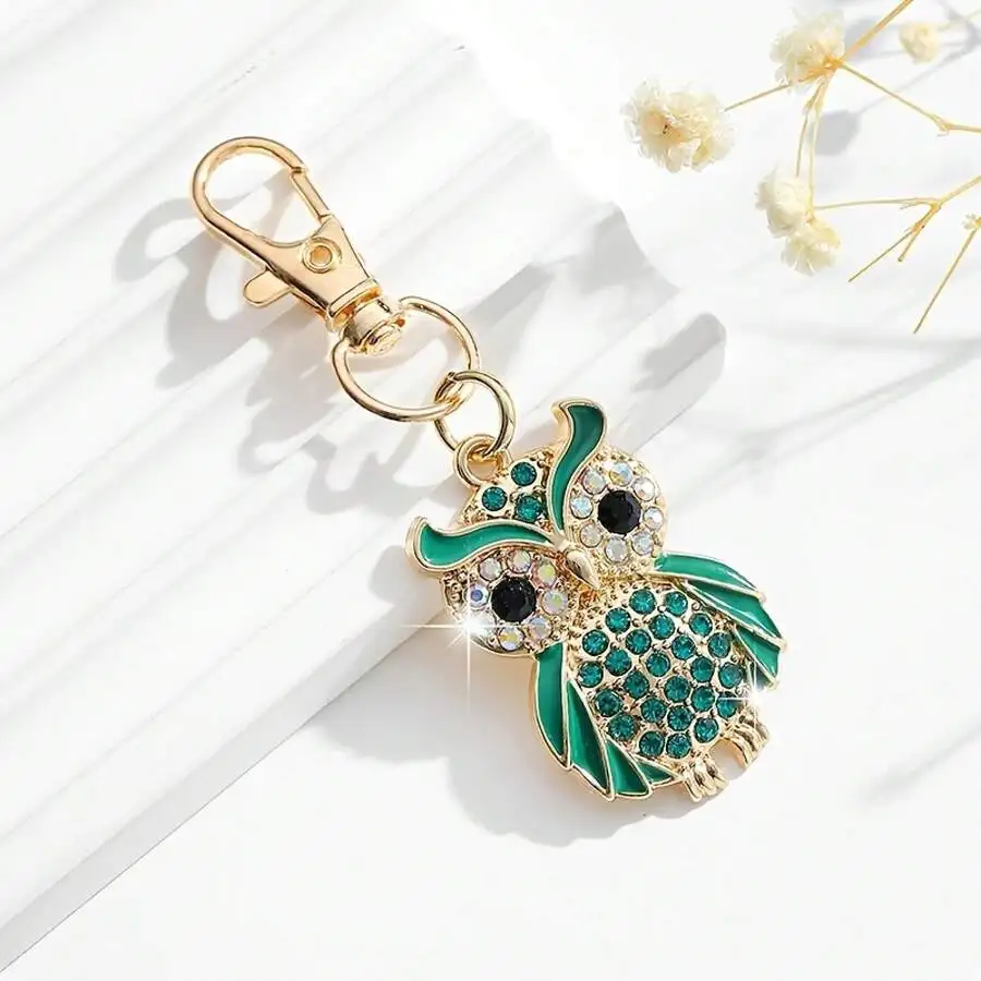 Fashionable Owl Keychain With Rhinestones Green Bag Charm For Women Car Keys Decoration Gift
Fashionable Owl Keychain With Rhinestones Green Bag Charm For Women Car Keys Decoration Gift