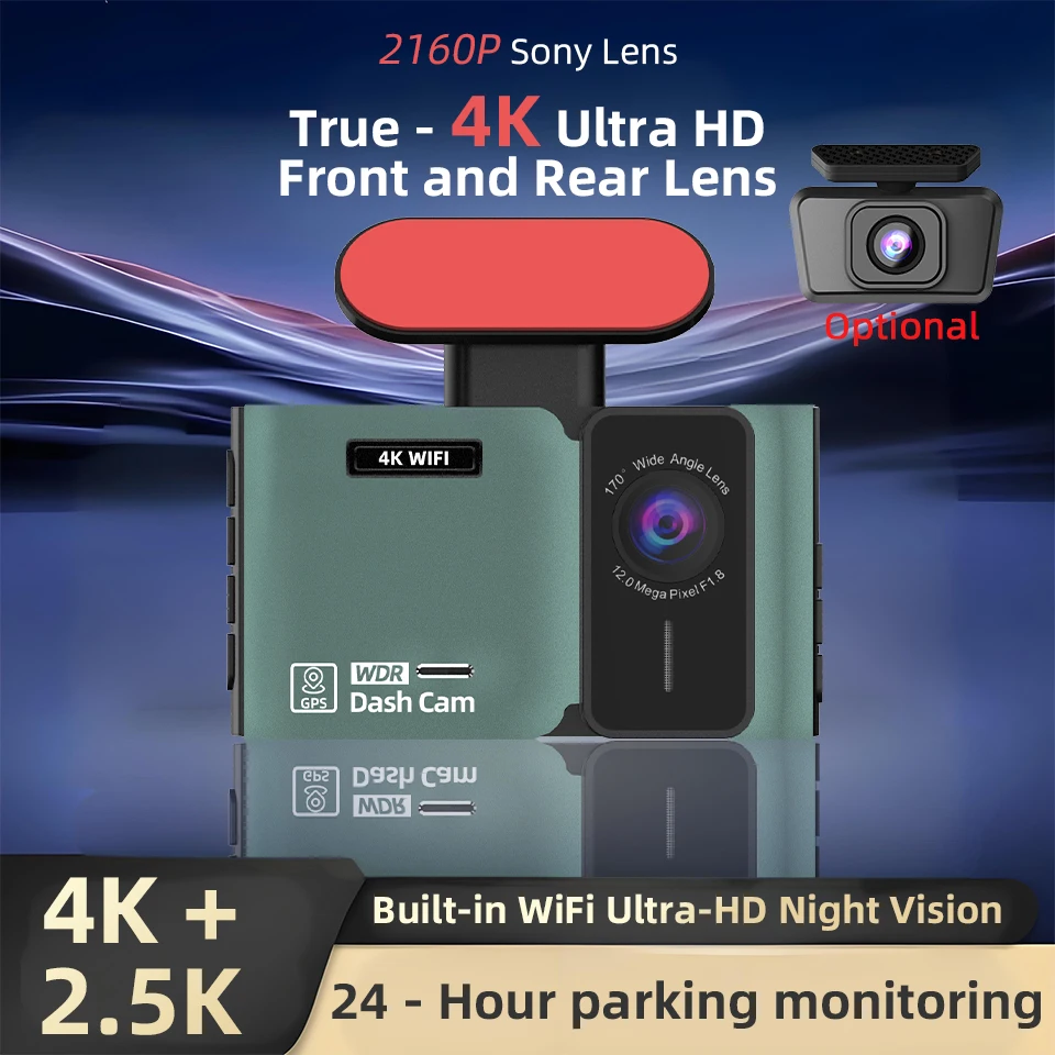 4K DashCam WIFl APP Control 24H Parking Monitor Night Vision Optional 2.5K Rear Lens Video Recorder Camera For Car Black Box
4K DashCam WIFl APP Control 24H Parking Monitor Night Vision Optional 2.5K Rear Lens Video Recorder Camera For Car Black Box