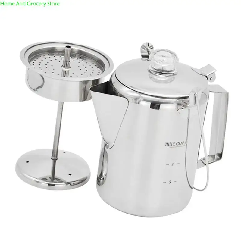0XXA Portable 9 Cup Coffee Percolator for Camping and Kitchen Brewing Metal Coffee Pot
0XXA Portable 9 Cup Coffee Percolator for Camping and Kitchen Brewing Metal Coffee Pot