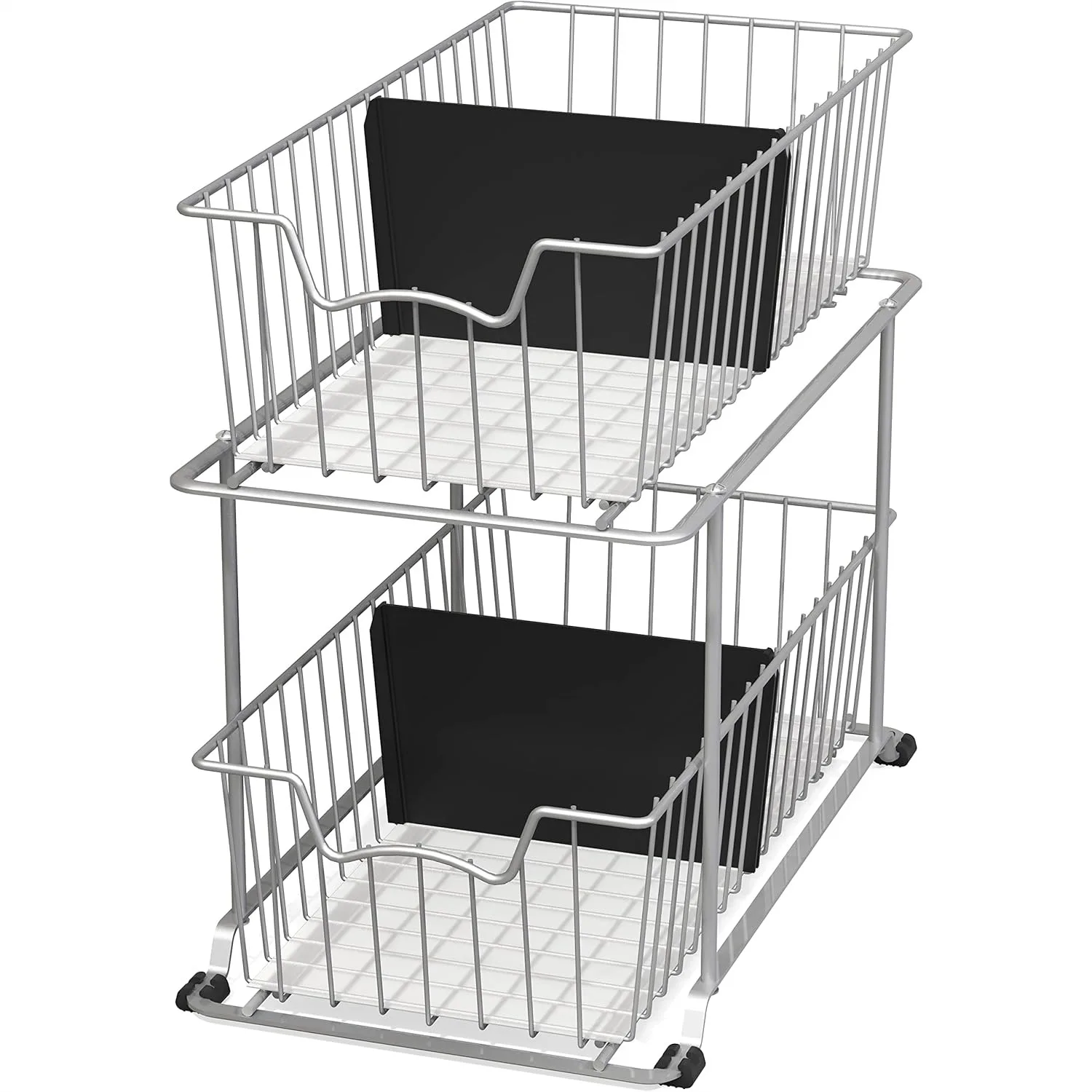 2 Tier Cabinet Wire Basket Drawer Organizer for Kitchen, Bathroom, and Pantry, Sliding Drawers, Sturdy Metal, Grey
2 Tier Cabinet Wire Basket Drawer Organizer for Kitchen, Bathroom, and Pantry, Sliding Drawers, Sturdy Metal, Grey