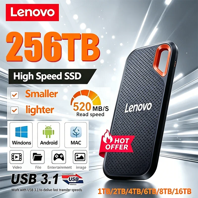 Внешний жесткий диск Lenovo SSD 256 ТБ E60 2 ТБ 8 ТБ 128 ТБ USB 3.1 для ноутбуков, PS5 и мобильных устройств
Внешний жесткий диск Lenovo SSD 256 ТБ E60 2 ТБ 8 ТБ 128 ТБ USB 3.1 для ноутбуков, PS5 и мобильных устройств