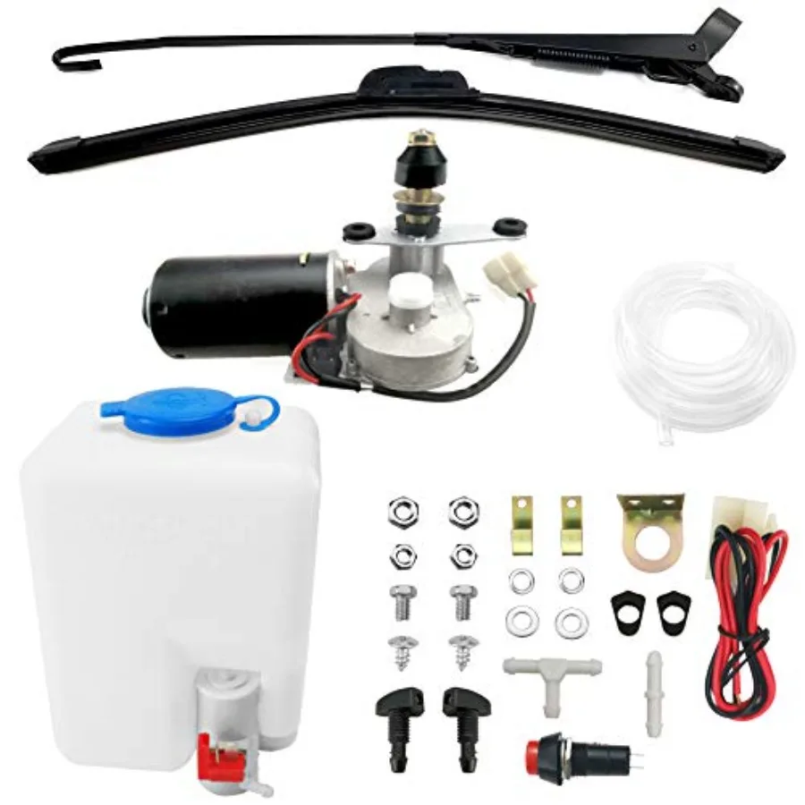 Electric UTV Windshield Wiper Kit, 12V Electric Motor, Universal Power Wiper Kit 90° Wipe Sweep with Washer Pump Kit for Polari
Electric UTV Windshield Wiper Kit, 12V Electric Motor, Universal Power Wiper Kit 90° Wipe Sweep with Washer Pump Kit for Polari