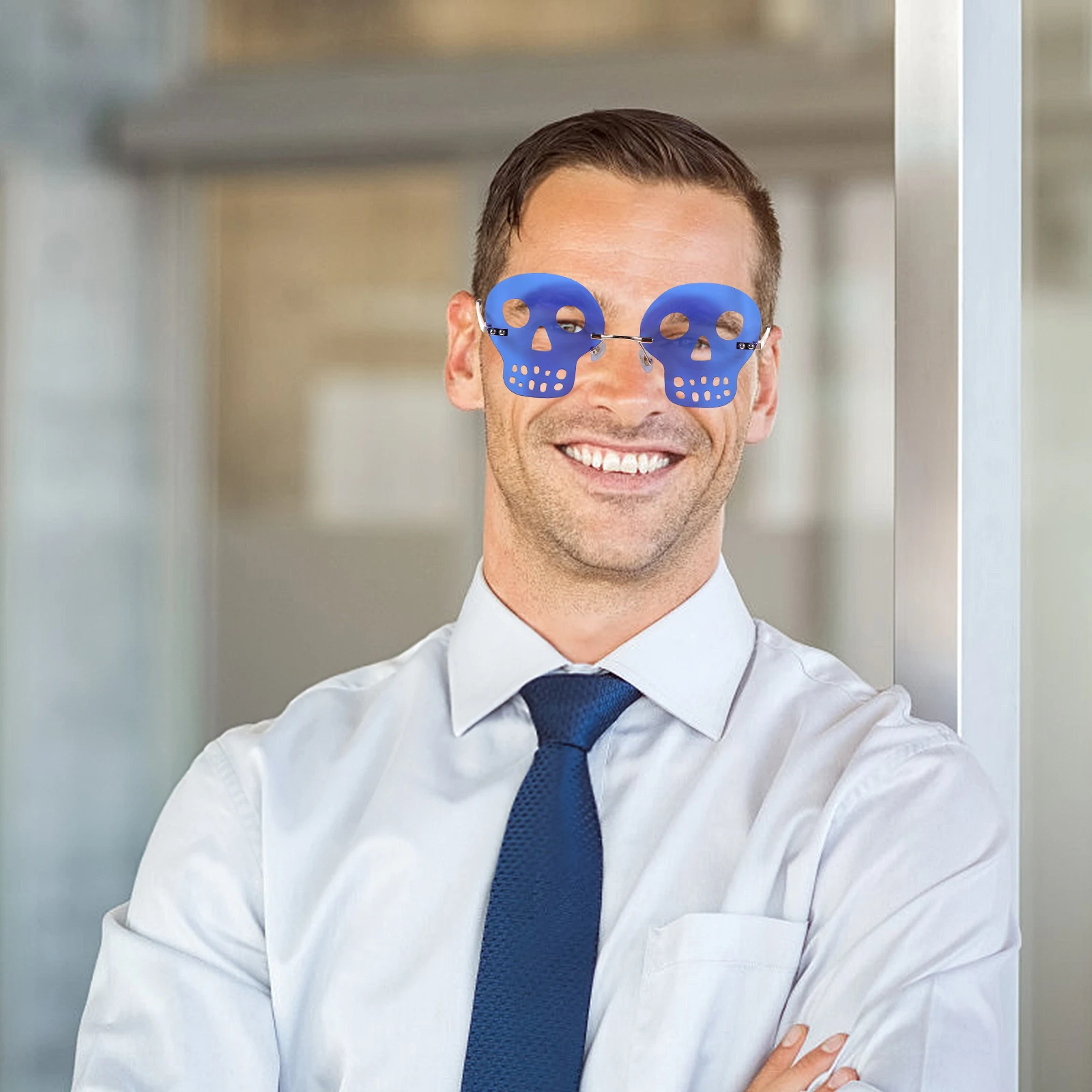 1 Pair Skull Design Rimless Sunglasses Beach Party Glasses For Men Women Funny Cool Valentine'S Gift
1 Pair Skull Design Rimless Sunglasses Beach Party Glasses For Men Women Funny Cool Valentine'S Gift