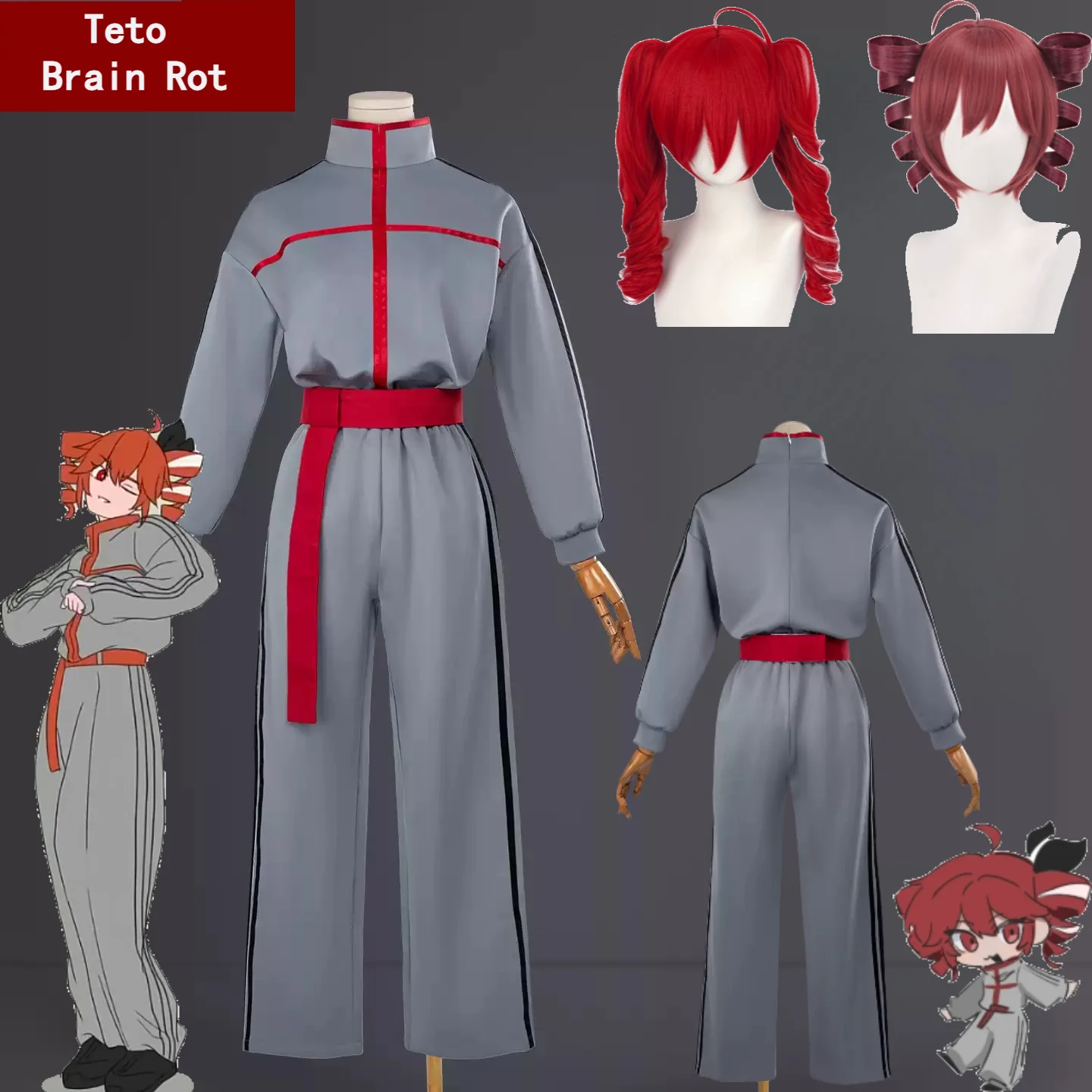 Teto Brain Rot Cosplay Costume Wig Set Virtual Singer Teto Anime Role Play Outfit Coat Waist Belt Halloween Suits for Women
Teto Brain Rot Cosplay Costume Wig Set Virtual Singer Teto Anime Role Play Outfit Coat Waist Belt Halloween Suits for Women
