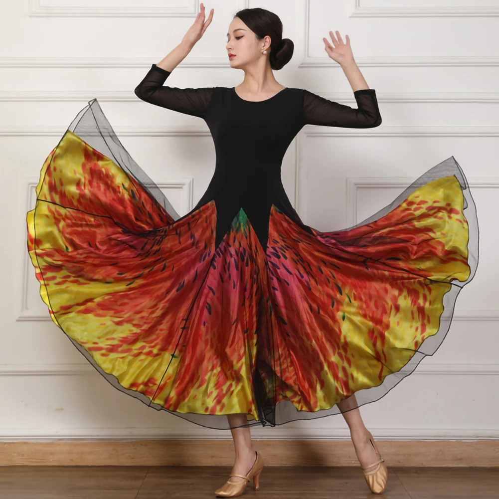 Waltz Dress New Tournament Dress Standard Ballroom Color Skirt Long Sleeve Women's Ballroom Dresses Round Neck Dance Suit Waltz
Waltz Dress New Tournament Dress Standard Ballroom Color Skirt Long Sleeve Women's Ballroom Dresses Round Neck Dance Suit Waltz