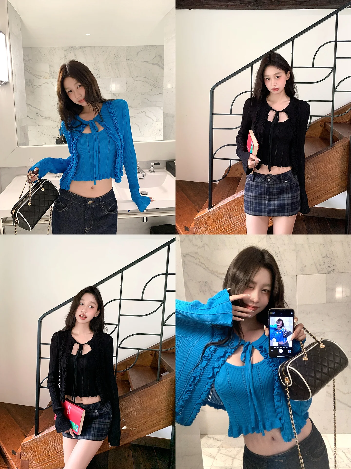 Early Autumn Blue Knitted Long Sve Cardigan with Bow Tie Wooden Trim Two-Piece Set Women's Cotton Blend Faion
Early Autumn Blue Knitted Long Sve Cardigan with Bow Tie Wooden Trim Two-Piece Set Women's Cotton Blend Faion