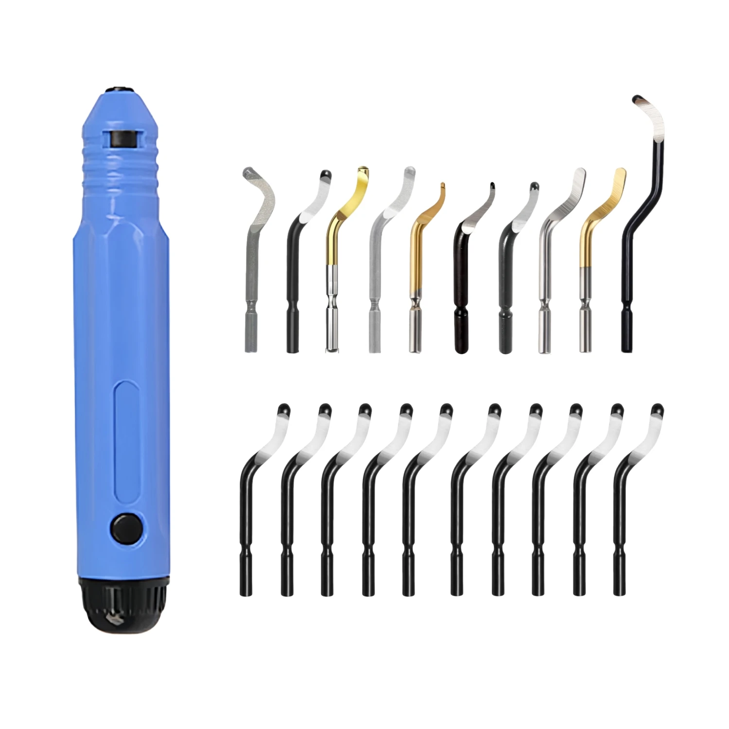 NB1000 Deburring Tool Set with 20 Swivel Blades Rotary Head for Metal Resin Aluminum Copper Plastic 3D Printing PVC Burr Removal
NB1000 Deburring Tool Set with 20 Swivel Blades Rotary Head for Metal Resin Aluminum Copper Plastic 3D Printing PVC Burr Removal