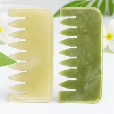 2Pcs Jade Head Massage Combs Premium Natural Jade Wide Tooth Scalp Massager Scraping Tools Relaxing Anti-Hair Loss Gua Sha Combs
2Pcs Jade Head Massage Combs Premium Natural Jade Wide Tooth Scalp Massager Scraping Tools Relaxing Anti-Hair Loss Gua Sha Combs
