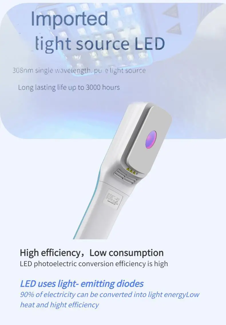 Home Vitiligo Treatment Device Kernel 308A Portable Excimer Lamp Vitiligo Phototherapy Instrument for Skin Disorder Treatment
Home Vitiligo Treatment Device Kernel 308A Portable Excimer Lamp Vitiligo Phototherapy Instrument for Skin Disorder Treatment