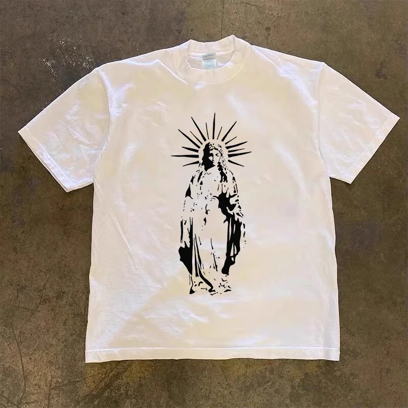 High street fashion loose casual short sleeved men's and women's plus size Y2K streetwear top Gothic printed T-shirt
High street fashion loose casual short sleeved men's and women's plus size Y2K streetwear top Gothic printed T-shirt
