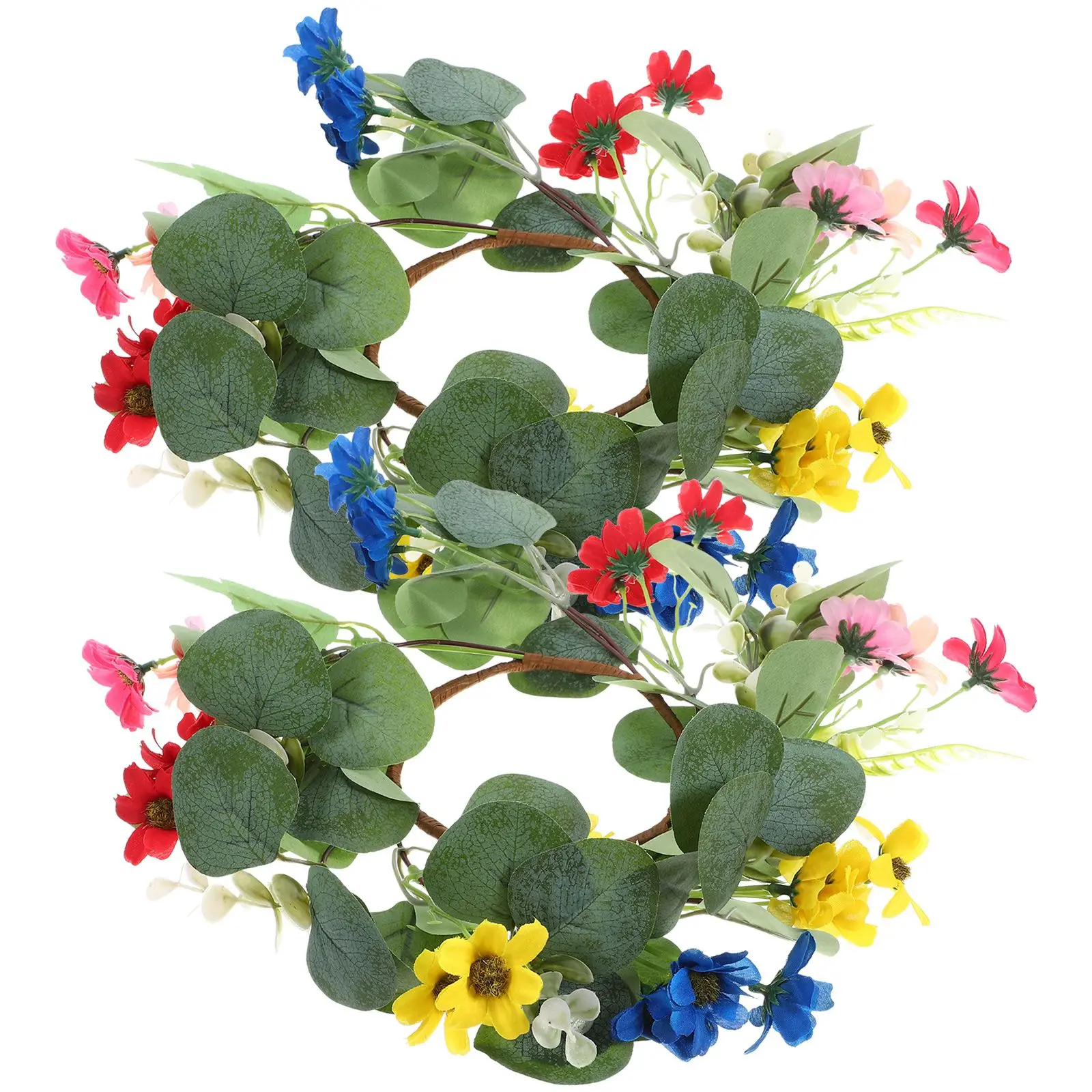 2 Pcs Small Daisy Wreath Eucalyptus Centerpieces for Tables Mini Summer Wreaths Candle Holders Floral Rings
2 Pcs Small Daisy Wreath Eucalyptus Centerpieces for Tables Mini Summer Wreaths Candle Holders Floral Rings
