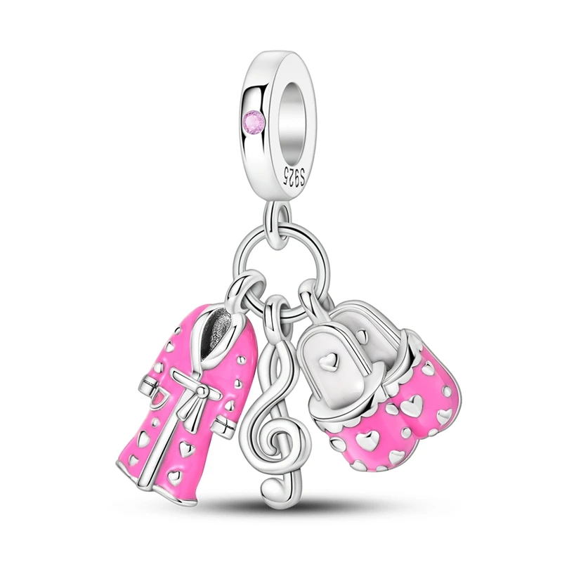 925 Sterling Silver Bathrobe Slippers Musical Notes Charms Pendant Fit 3mm Original Bracelet DIY Women Daily Life Jewelry Gifts
925 Sterling Silver Bathrobe Slippers Musical Notes Charms Pendant Fit 3mm Original Bracelet DIY Women Daily Life Jewelry Gifts