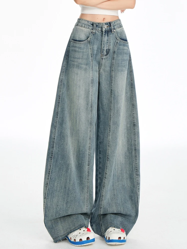 Зимние женские джинсовые брюки Y2K Baggy Jean Blue Vintage Harajuku Cowboy Mom Jean Японские широкие джинсы высокого качества Новинка 
Зимние женские джинсовые брюки Y2K Baggy Jean Blue Vintage Harajuku Cowboy Mom Jean Японские широкие джинсы высокого качества Новинка