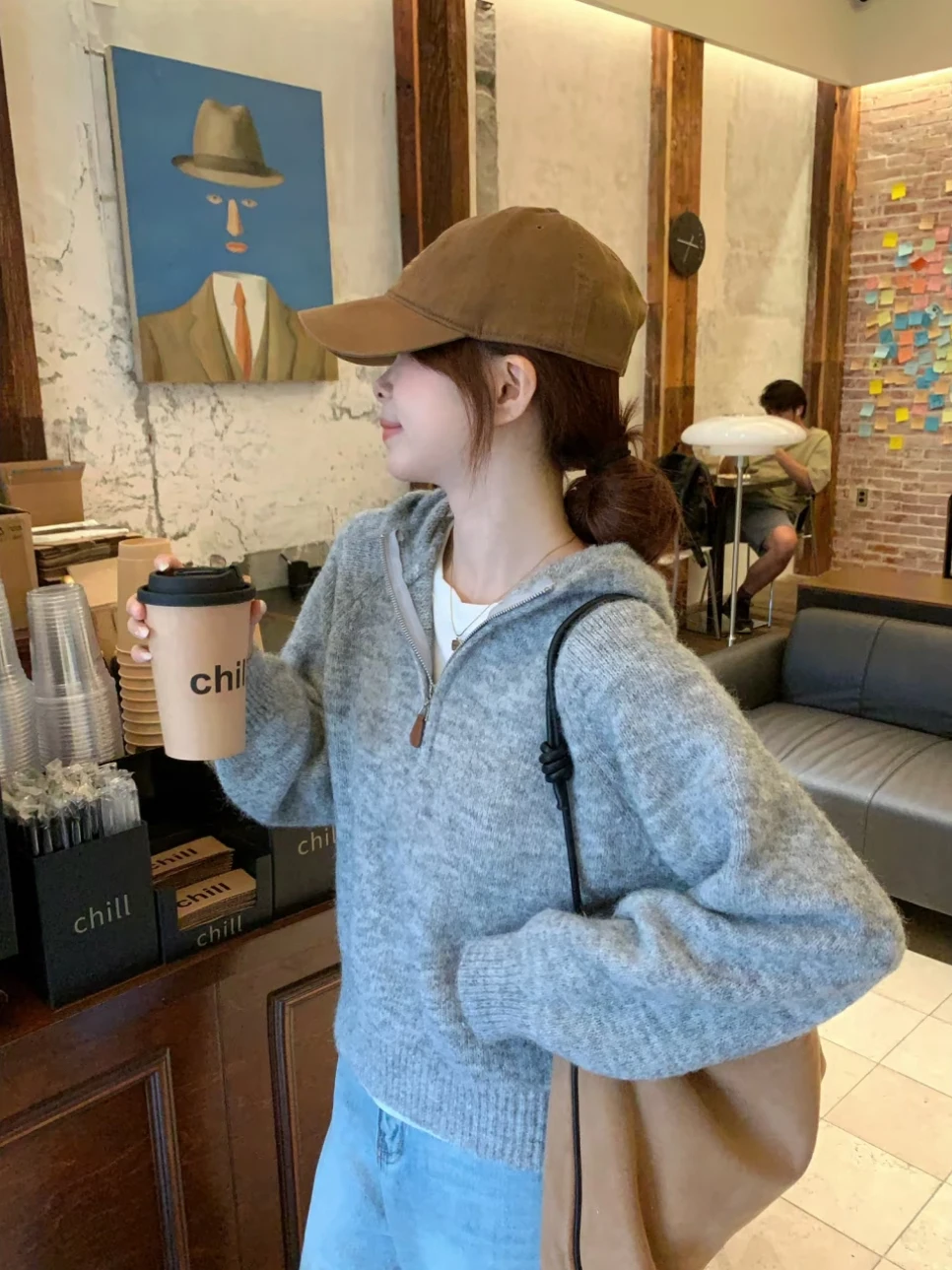 Casual Sle Hooded Leather Sweatirt Zipper Pure Color Knitted Loose Fit Women's Faion Autumn Winter Warm Thiened Sweater
Casual Sle Hooded Leather Sweatirt Zipper Pure Color Knitted Loose Fit Women's Faion Autumn Winter Warm Thiened Sweater