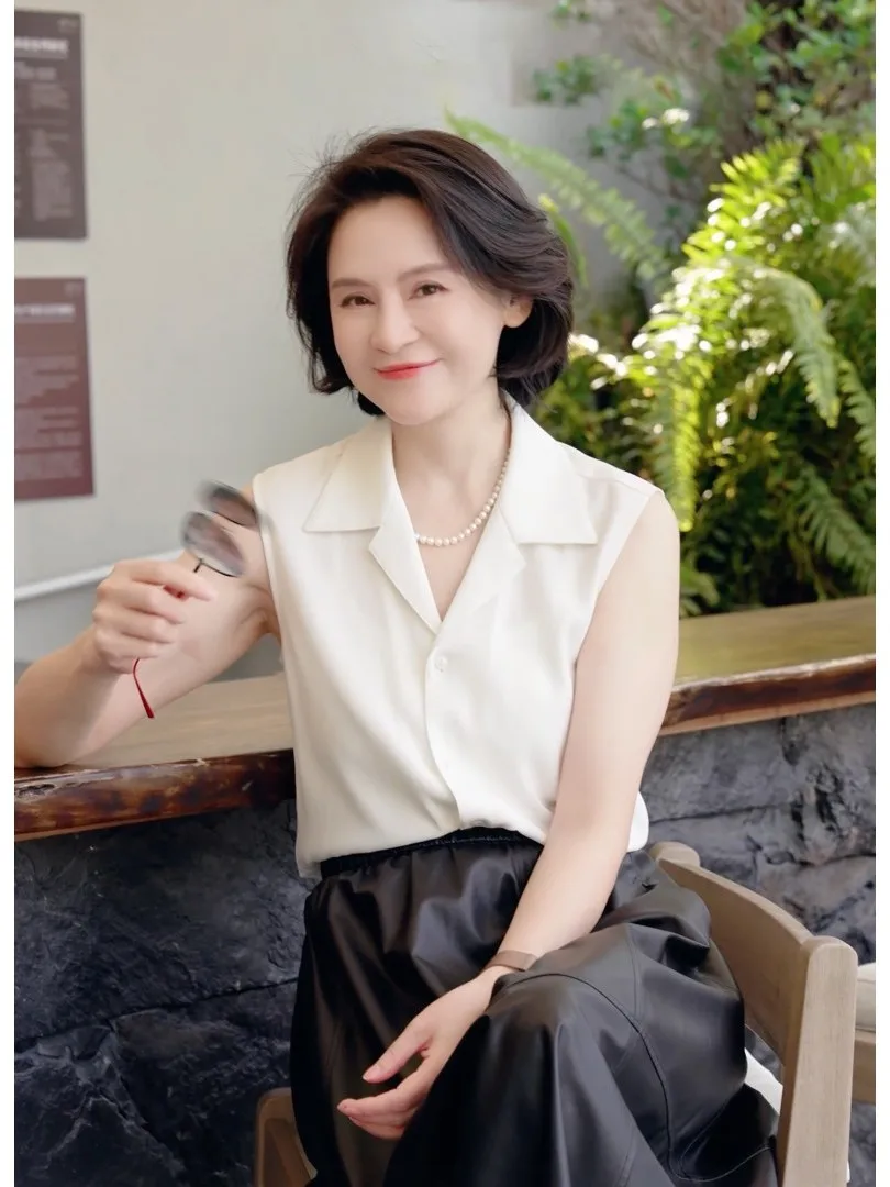 Tokyo Fuji White Strong Twist 55D Bright Luster Three Acetate V-neck Sleeveless Commute Versatile Shirt Women's Fashion
Tokyo Fuji White Strong Twist 55D Bright Luster Three Acetate V-neck Sleeveless Commute Versatile Shirt Women's Fashion