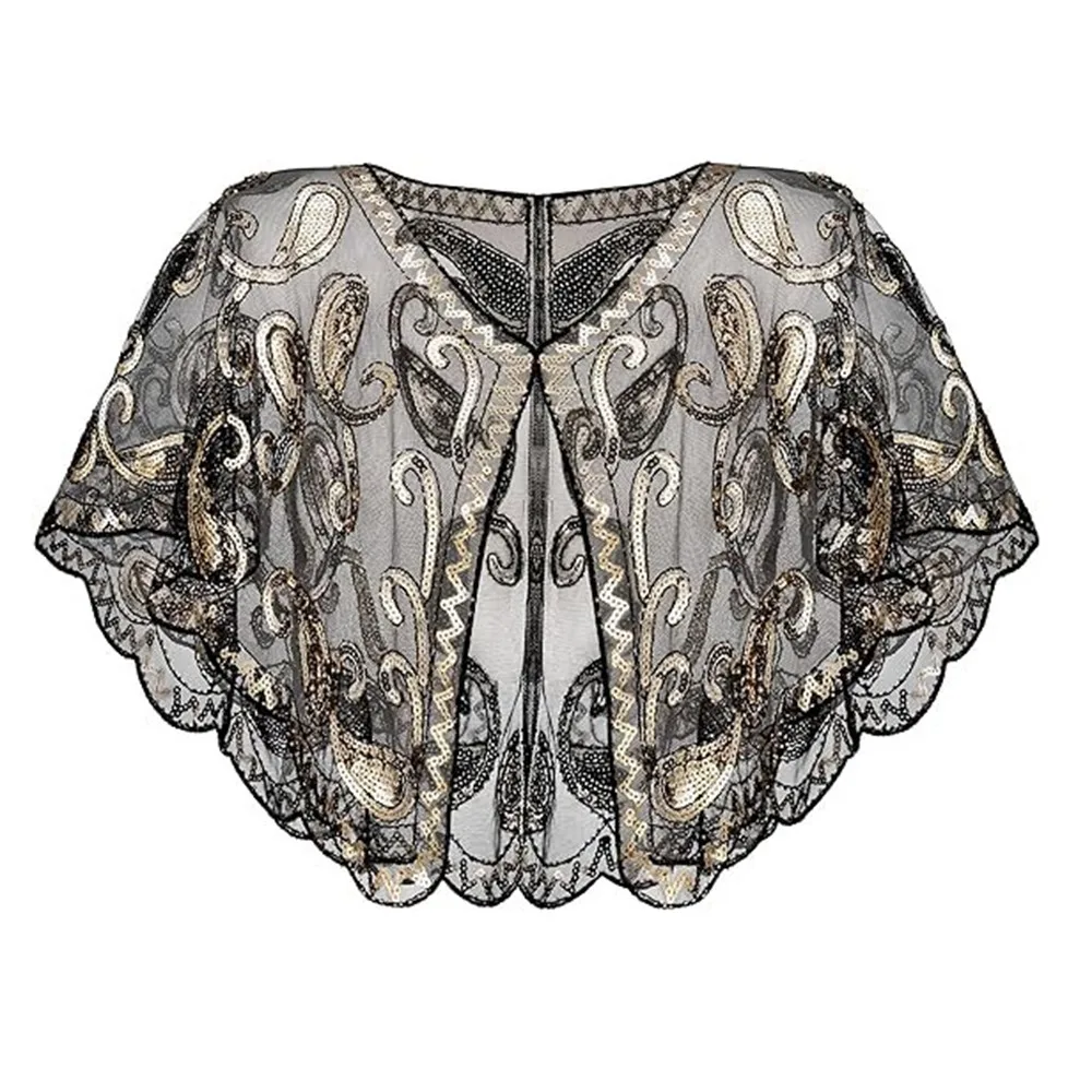 Retro Sequins Poncho Coat Embroidery Vintage Style Sequins Tassel Shawls Short Cape Hollow Out Sequin Beaded Short Cape
Retro Sequins Poncho Coat Embroidery Vintage Style Sequins Tassel Shawls Short Cape Hollow Out Sequin Beaded Short Cape