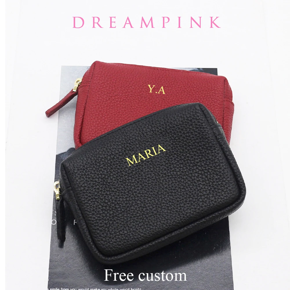 Genuine Leather Small Zip Wallet Custom Name Luxury Cowhide Cards Coins Pouch Daily Travel Women Mini Cosmetic Lipstick Bags
Genuine Leather Small Zip Wallet Custom Name Luxury Cowhide Cards Coins Pouch Daily Travel Women Mini Cosmetic Lipstick Bags