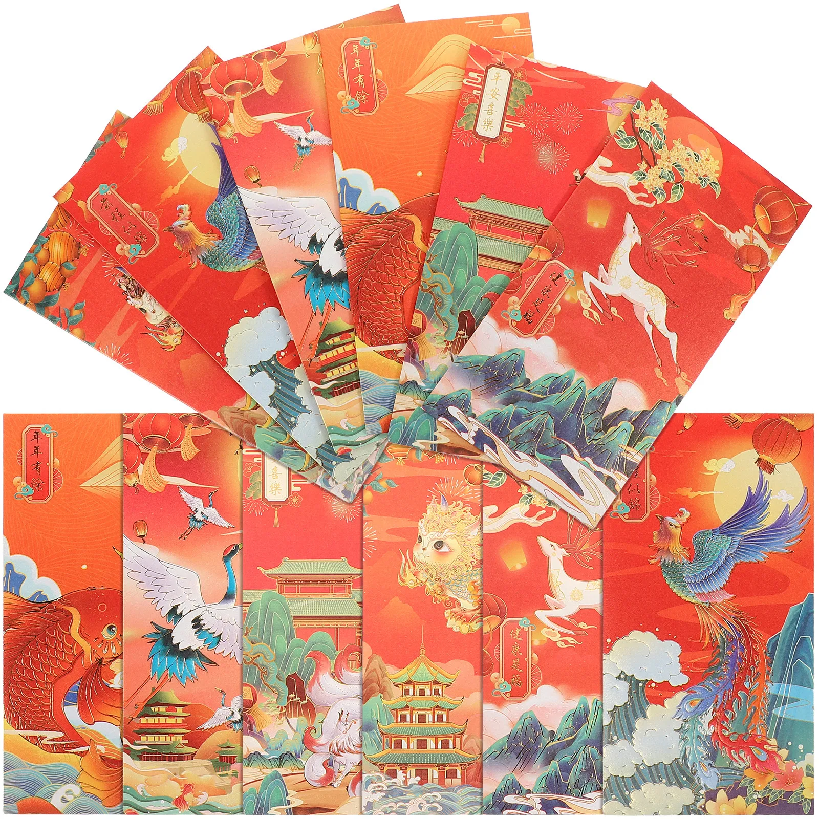12Pcs Chinese Red Envelopes Lunar New Year Money Pouches Traditional Paper Red Packets Prosperity Blessings Gift for 2023 Spring
12Pcs Chinese Red Envelopes Lunar New Year Money Pouches Traditional Paper Red Packets Prosperity Blessings Gift for 2023 Spring
