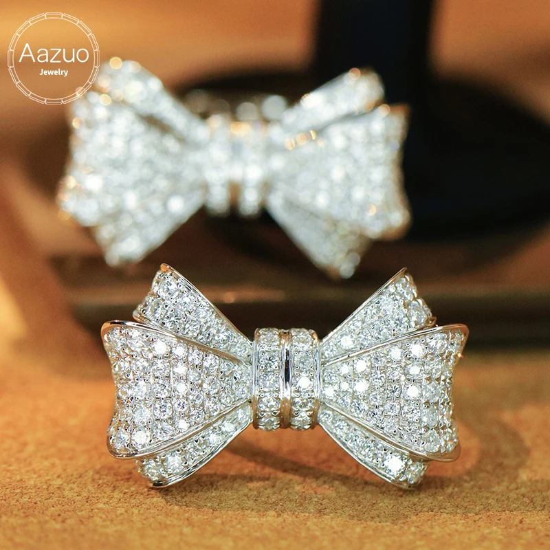 Aazuo Luxury Jewely Vintage Style 18K Solid Gold Real Diamonds 1.0ct Bowknot Rings For Girls & Women Senior Banquet Party
Aazuo Luxury Jewely Vintage Style 18K Solid Gold Real Diamonds 1.0ct Bowknot Rings For Girls & Women Senior Banquet Party