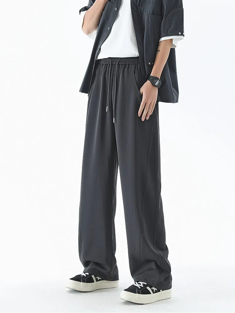 Ice Silk Men's Summer Thin Wide Leg Pants Loose Elastic Waist Qui Dry Casual Straight Leg Trousers Faionable Spor Sle
Ice Silk Men's Summer Thin Wide Leg Pants Loose Elastic Waist Qui Dry Casual Straight Leg Trousers Faionable Spor Sle