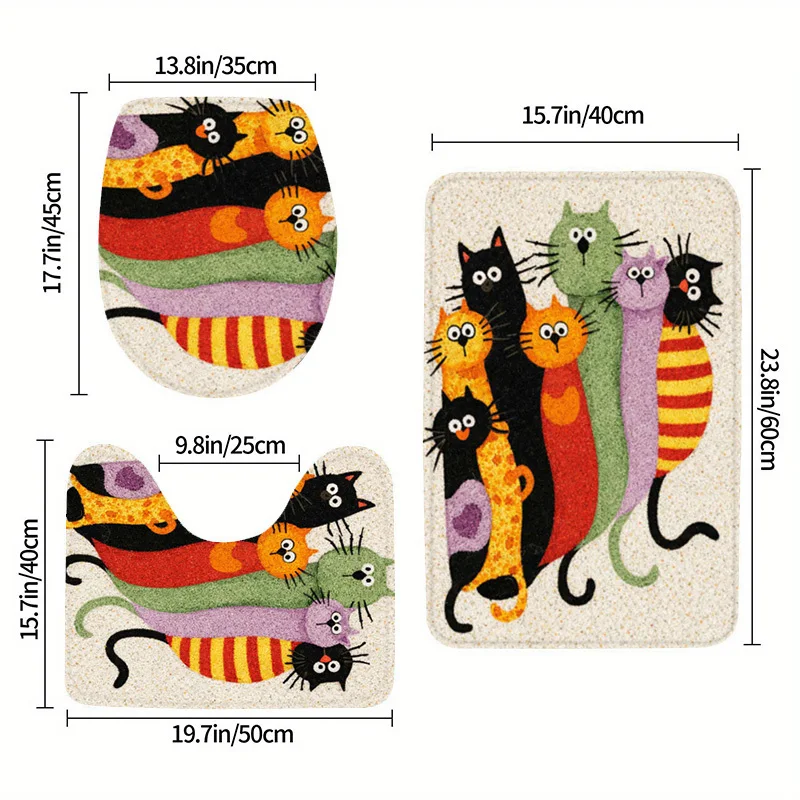 Cute Cat Bath Mat Set for Bathroom Rug | Whimsical Kitten Print | Anti Slip Bathroom Decor Home Gift
Cute Cat Bath Mat Set for Bathroom Rug | Whimsical Kitten Print | Anti Slip Bathroom Decor Home Gift