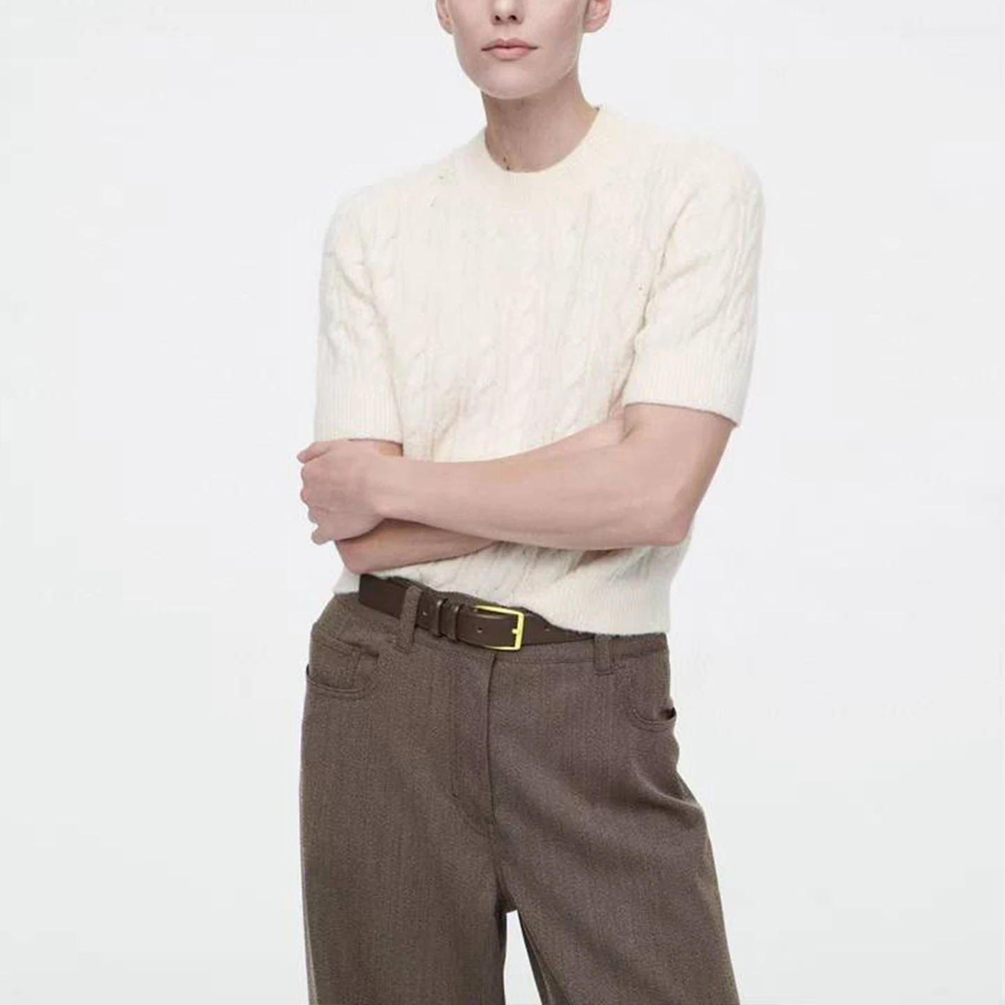 Textured Knit ort Sve Women's Sweater Casual Loose Fit Polyester Fiber round Ne Pullover Single Piece Autumn New Arrival
Textured Knit ort Sve Women's Sweater Casual Loose Fit Polyester Fiber round Ne Pullover Single Piece Autumn New Arrival