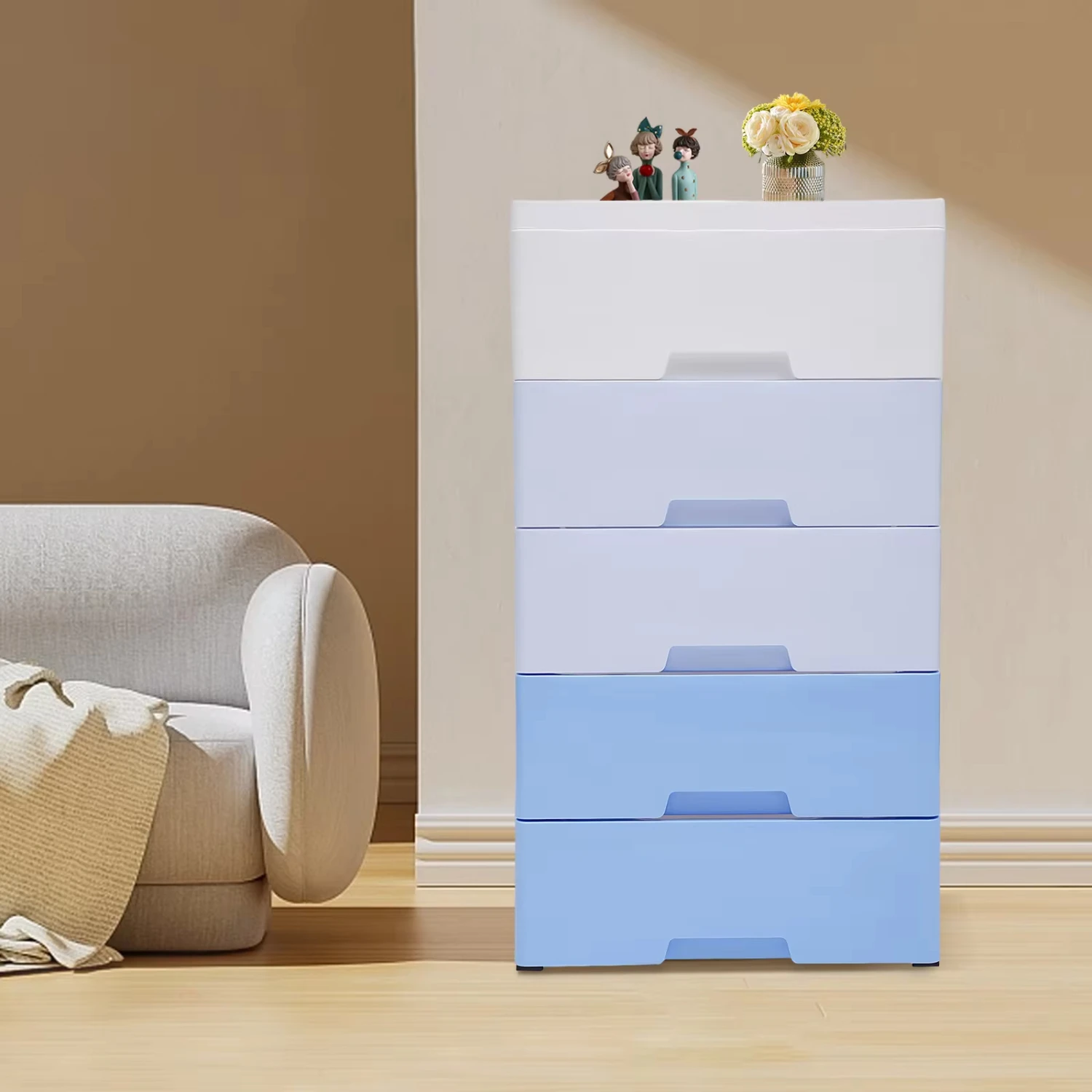 New Plastic Drawers Cart Mobile Cabinet with Casters Tall Dressers Gradient Blue Stackable Vertical Organizer
New Plastic Drawers Cart Mobile Cabinet with Casters Tall Dressers Gradient Blue Stackable Vertical Organizer