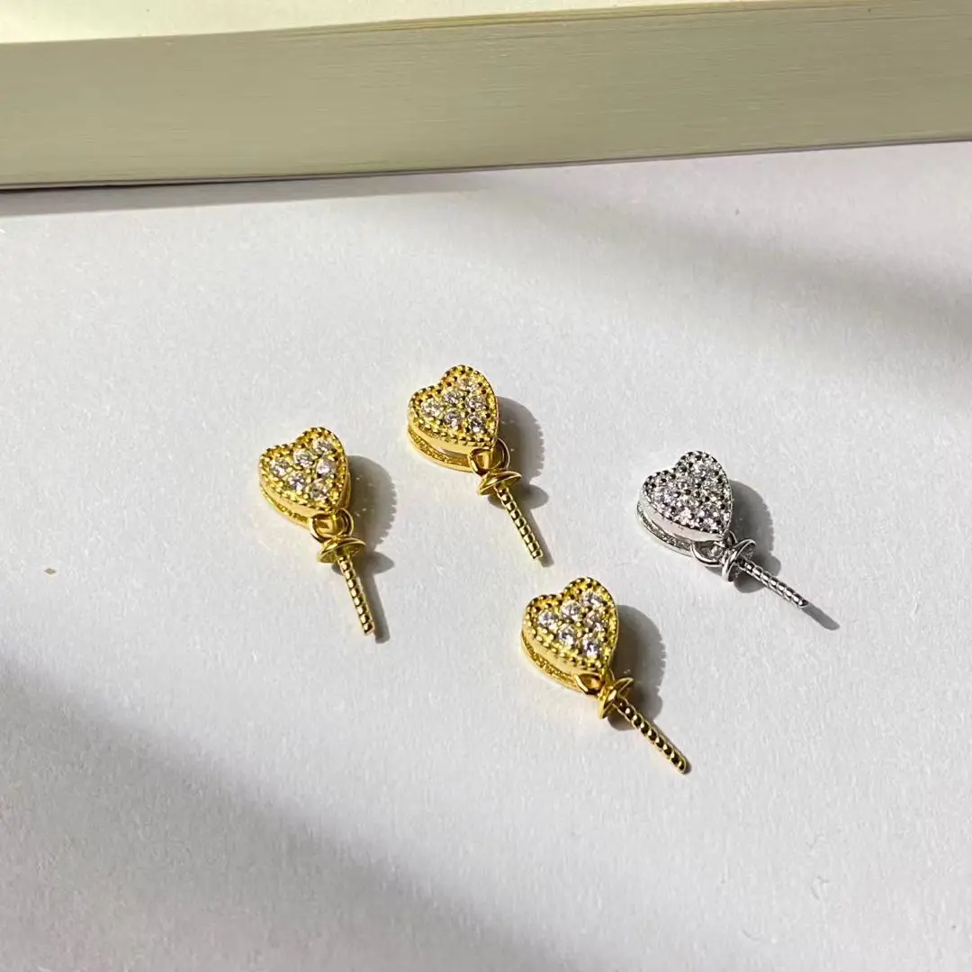 Heart Shape S925 Sterling Silver Pendant Mount Base Mountings Findings Parts Fittings Accessories for 9-13mm Pearls 10pcs/lot
Heart Shape S925 Sterling Silver Pendant Mount Base Mountings Findings Parts Fittings Accessories for 9-13mm Pearls 10pcs/lot