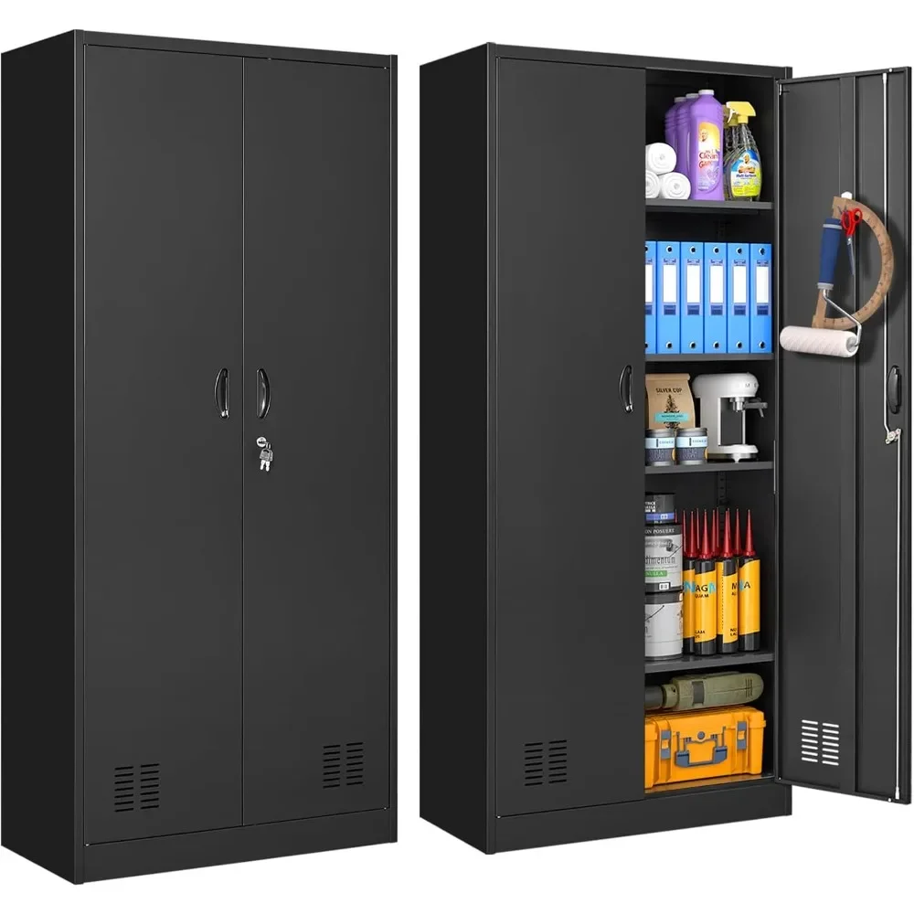 Metal Garage Storage Cabinet, Locking Garage Tool Cabinet, 71"Tall Steel Storage Cabinets with Doors and Adjustable Shelves
Metal Garage Storage Cabinet, Locking Garage Tool Cabinet, 71"Tall Steel Storage Cabinets with Doors and Adjustable Shelves