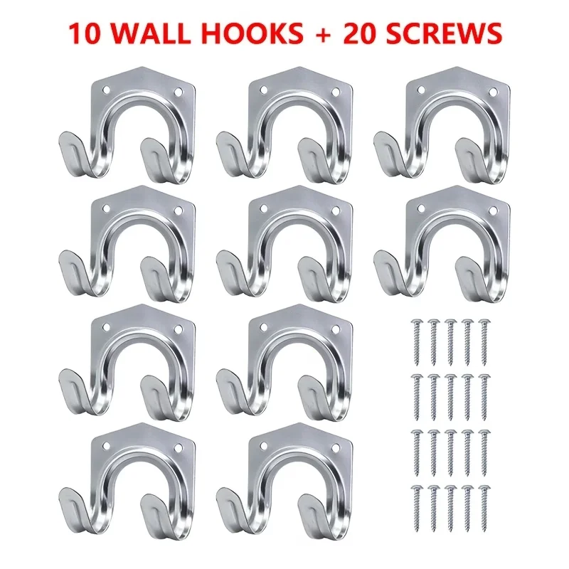 10pcs/Set Heavy-Duty Small Double Hook Metal Wall Hooks With Screws Gardening Tools Storage Bracket Garage Hanging Organizer
10pcs/Set Heavy-Duty Small Double Hook Metal Wall Hooks With Screws Gardening Tools Storage Bracket Garage Hanging Organizer