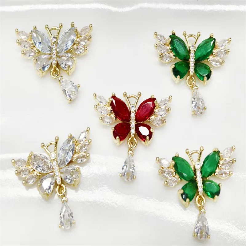 10 шт./пакет, медное покрытие, 18-каратное золото, микроинкрустированный цирконом, кулон-бабочка, браслет «сделай сам», ожерелье, серьги, аксессуары
10 шт./пакет, медное покрытие, 18-каратное золото, микроинкрустированный цирконом, кулон-бабочка, браслет «сделай сам», ожерелье, серьги, аксессуары