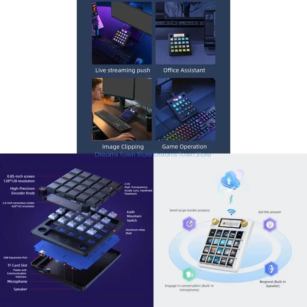 HX6A Multiple Screen AI Mechanical Keyboard Hot Swapping Socket With 0.85inch Screen
HX6A Multiple Screen AI Mechanical Keyboard Hot Swapping Socket With 0.85inch Screen