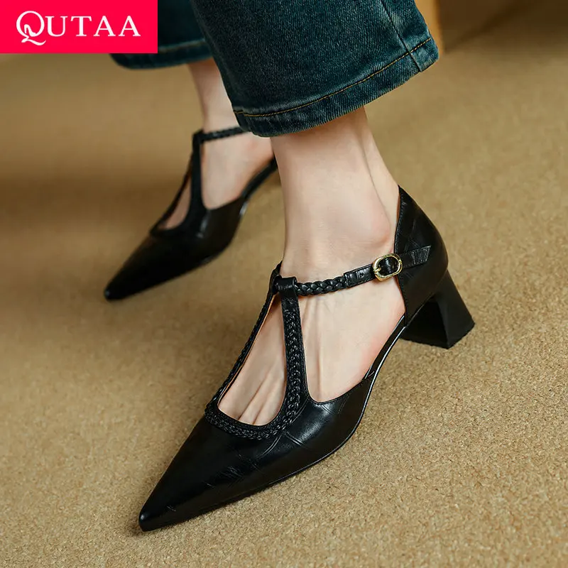 QUTAA 2025 News Fashion Weave Women Pumps Shoes High Heels Cow Leather Summer Sexy Pointed Toe Shoes Party Dress Woman 34-40
QUTAA 2025 News Fashion Weave Women Pumps Shoes High Heels Cow Leather Summer Sexy Pointed Toe Shoes Party Dress Woman 34-40