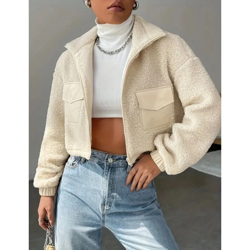 Европейские и американские женские имитация овчины, осень-зима, новая повседневная мода, однотонная плюшевая короткая молния
Европейские и американские женские имитация овчины, осень-зима, новая повседневная мода, однотонная плюшевая короткая молния