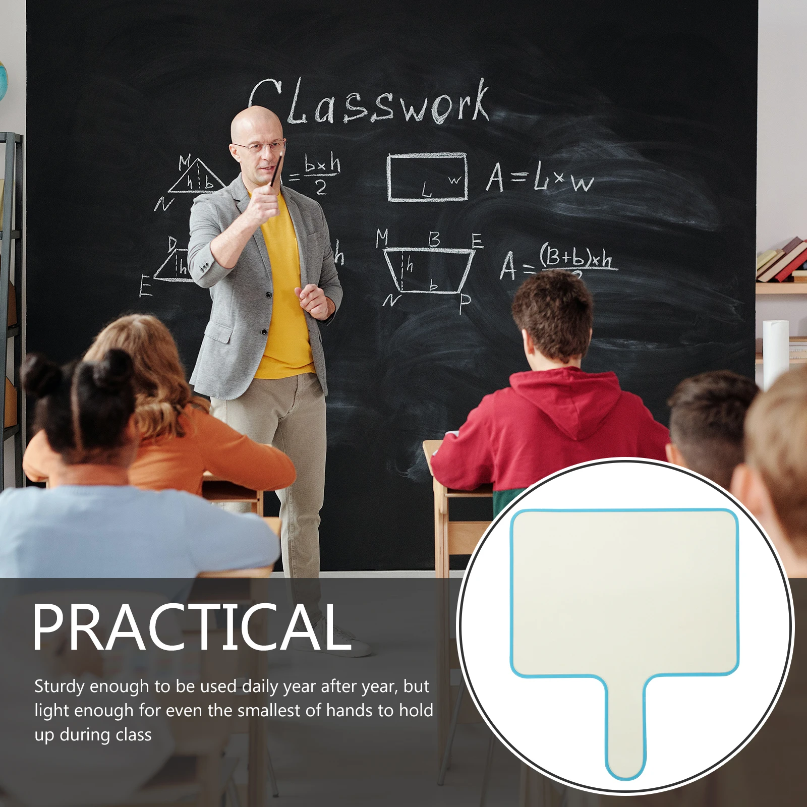 Small Mini Double-sided Hand-raising Answer Board Paddle White Melamine Dry Erase Thick Handle Rounded Corners
Small Mini Double-sided Hand-raising Answer Board Paddle White Melamine Dry Erase Thick Handle Rounded Corners