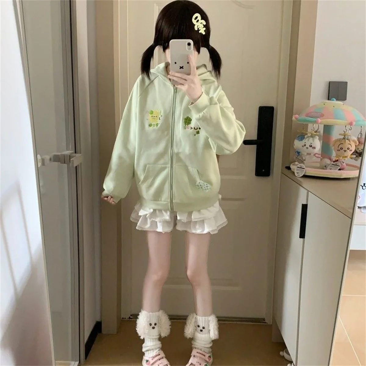 Women Clothing Anime Zip-up Hoodie Jackets Cat Embroidery Cute Outerwear Hooded Casual Fashion Sweatshirts Japanese Cute Tops
Women Clothing Anime Zip-up Hoodie Jackets Cat Embroidery Cute Outerwear Hooded Casual Fashion Sweatshirts Japanese Cute Tops