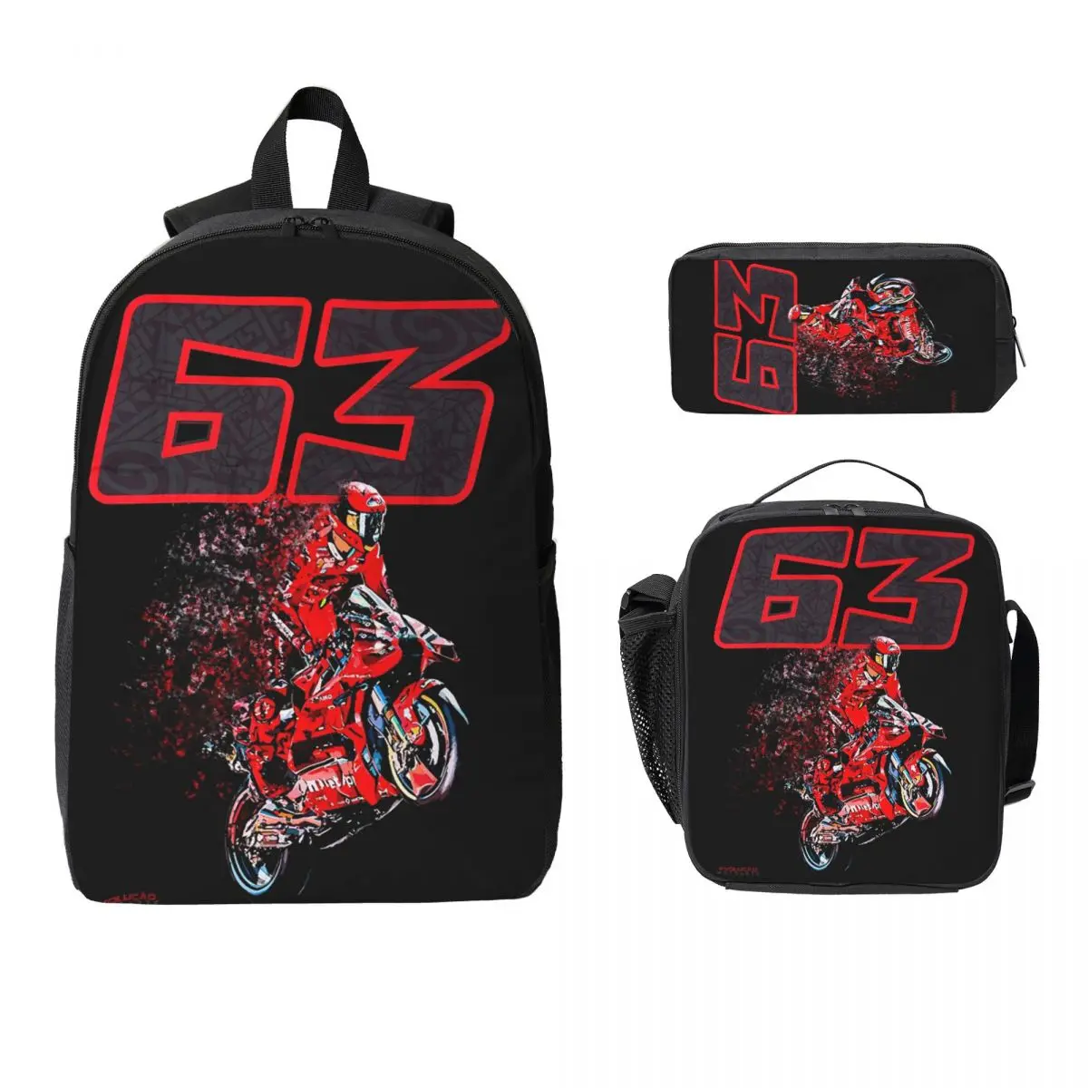 Pecco Bagnaia 63 Backpack Student Boys Girls BookBag School Bag Laptop Shoulder Bags 3ps Insulated Lunch Bag Pencil Case
Pecco Bagnaia 63 Backpack Student Boys Girls BookBag School Bag Laptop Shoulder Bags 3ps Insulated Lunch Bag Pencil Case