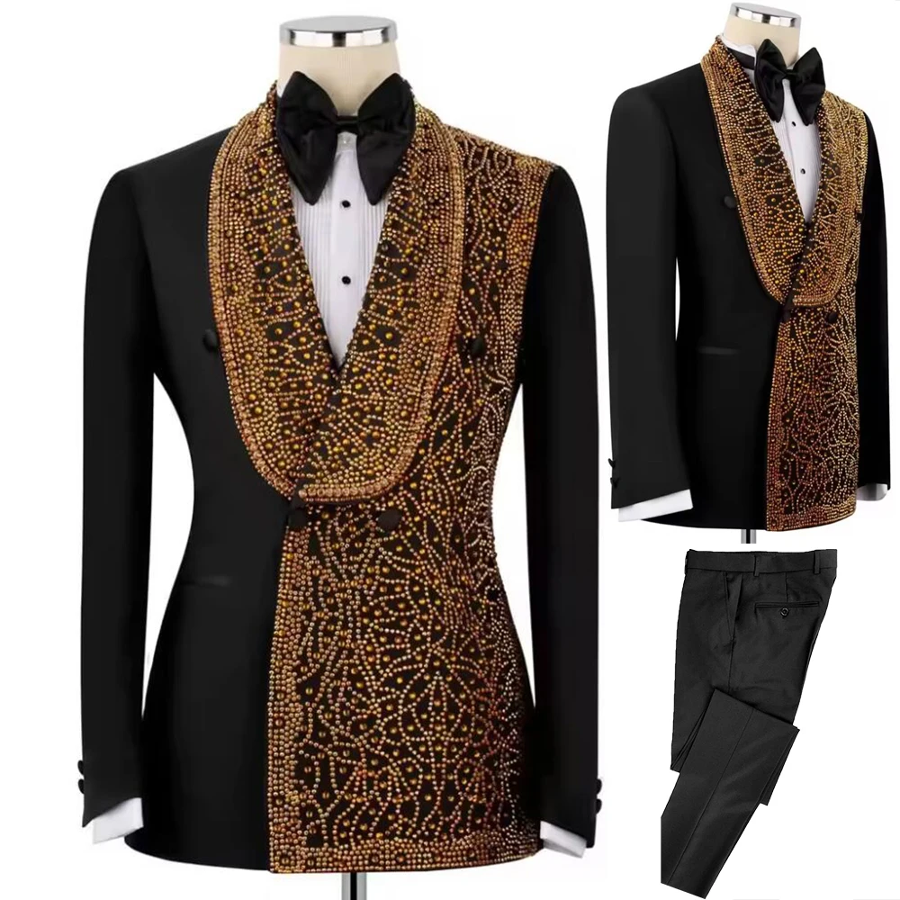 Элитный мужской костюм: пиджак с бисером и камнями, двубортный, на заказ, брюки, комплект из 2 предметов, для выпускного вечера, свадьбы, для жениха, смокинг
Элитный мужской костюм: пиджак с бисером и камнями, двубортный, на заказ, брюки, комплект из 2 предметов, для выпускного вечера, свадьбы, для жениха, смокинг