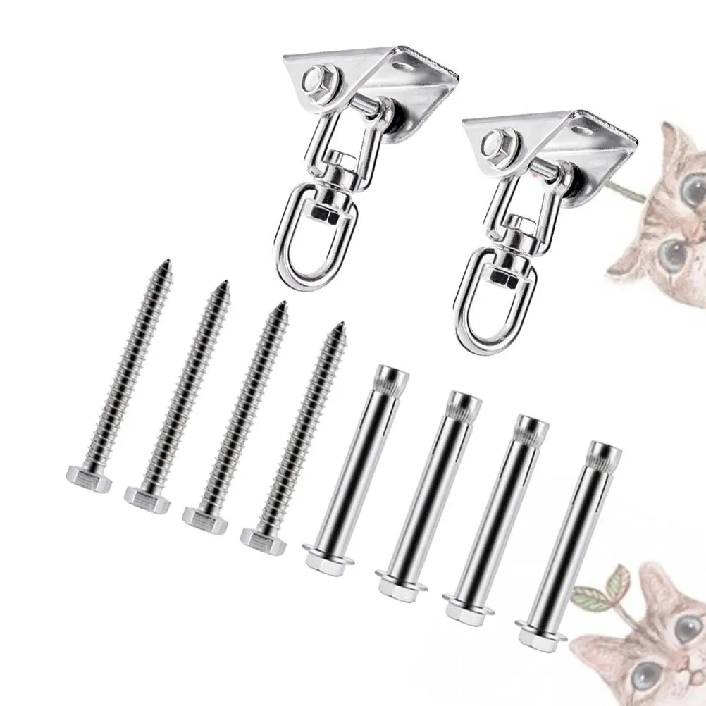 2Pcs Stainless Steel Heavy Duty Rotatable Hook Fixed Plate Practical Swing Chair Accessories for Hammock Hangers Gymnastics
2Pcs Stainless Steel Heavy Duty Rotatable Hook Fixed Plate Practical Swing Chair Accessories for Hammock Hangers Gymnastics