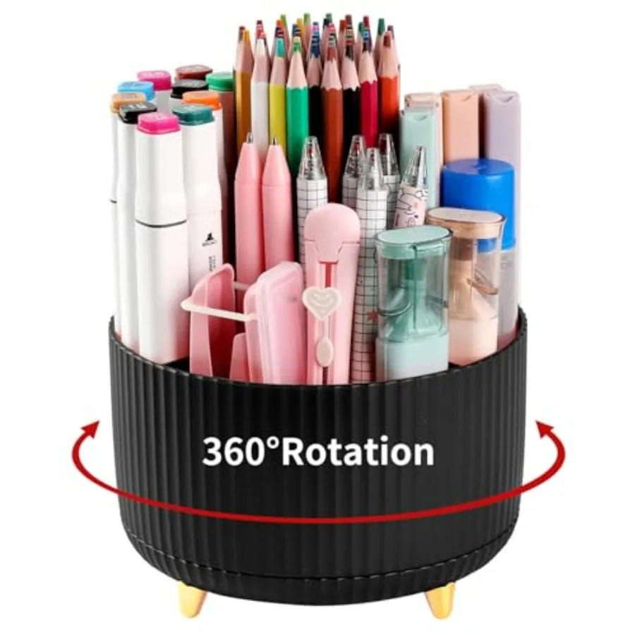 Desk Pencil Pen Holder, 5 Slots 360°Degree Rotating Pen Organizers for Desk, Desktop Storage Stationery Supplies Organizer, Cut
Desk Pencil Pen Holder, 5 Slots 360°Degree Rotating Pen Organizers for Desk, Desktop Storage Stationery Supplies Organizer, Cut