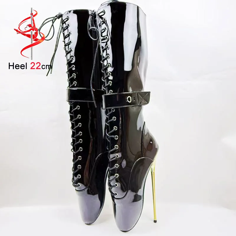 Metal Stiletto 22CM Fetish Mid-calf Boots For Women Extreme High Heels Sexy Ballet boots Nightclub Cross Dressing Stripper Shoes
Metal Stiletto 22CM Fetish Mid-calf Boots For Women Extreme High Heels Sexy Ballet boots Nightclub Cross Dressing Stripper Shoes
