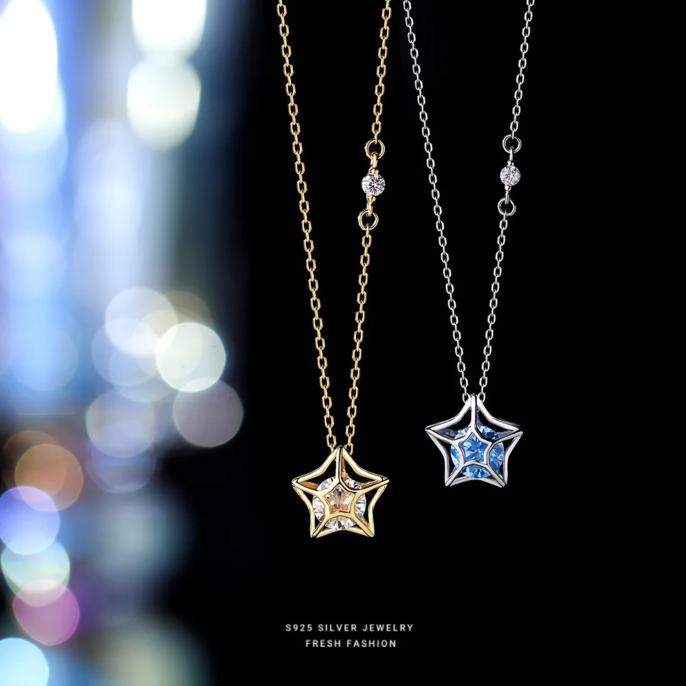 S925 Sterling Silver Korean Necklace, Five-Point Star Diamond Pendant, Hollow Minimalist Niche Design Collarbone Chain
S925 Sterling Silver Korean Necklace, Five-Point Star Diamond Pendant, Hollow Minimalist Niche Design Collarbone Chain